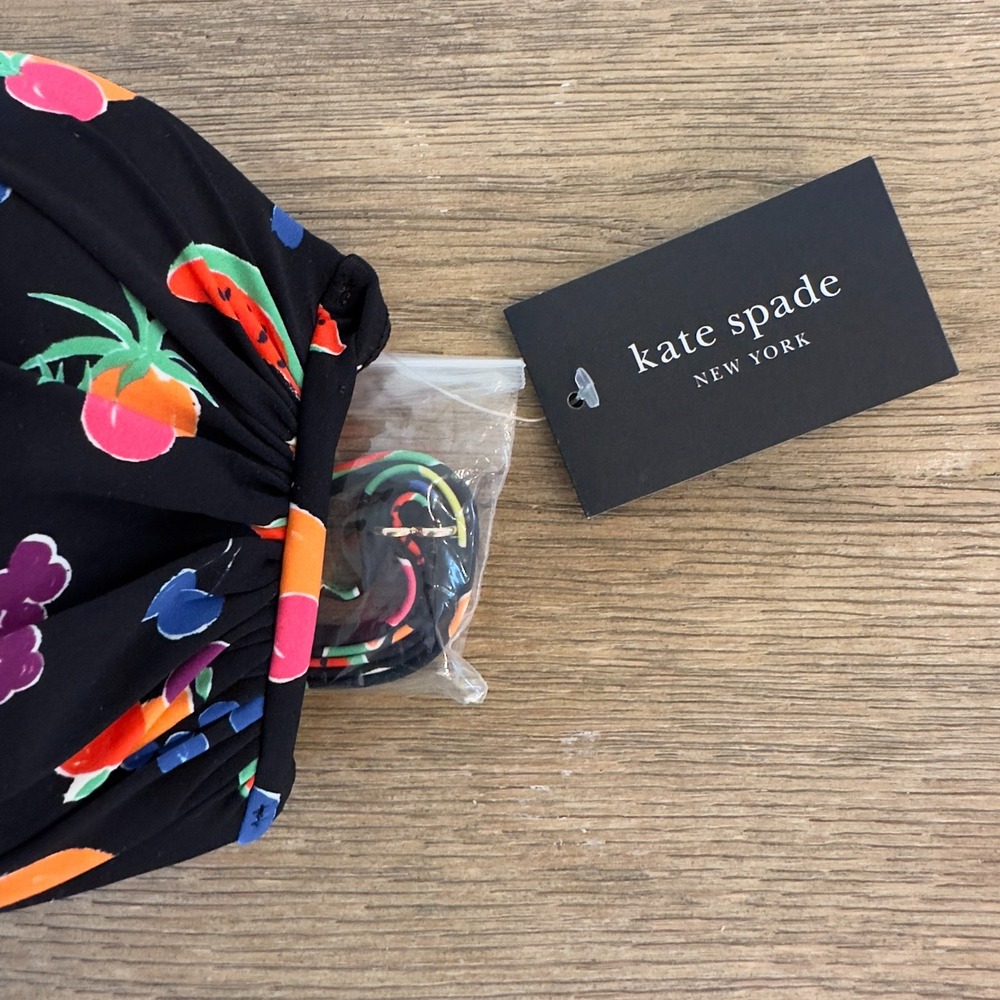 NEW kate spade New York Summer Fruit Bikini Set-Bandeau Tie Top & Brief-Size Med - Picture 3 of 16